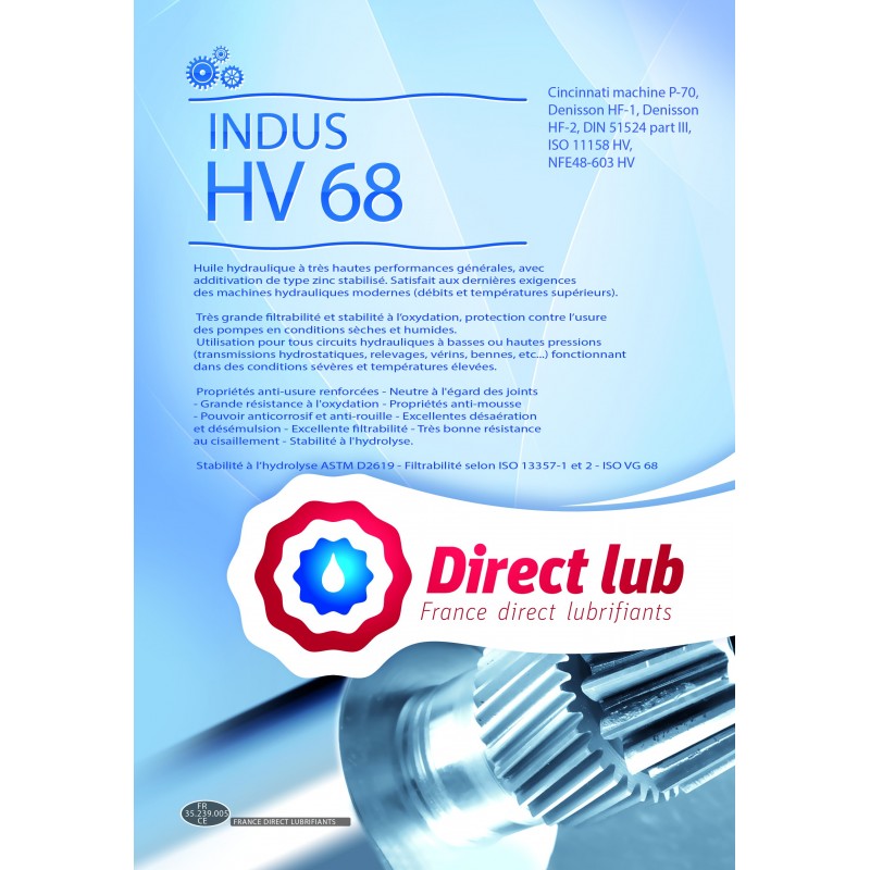 Huile hydraulique - INDUS HV 68